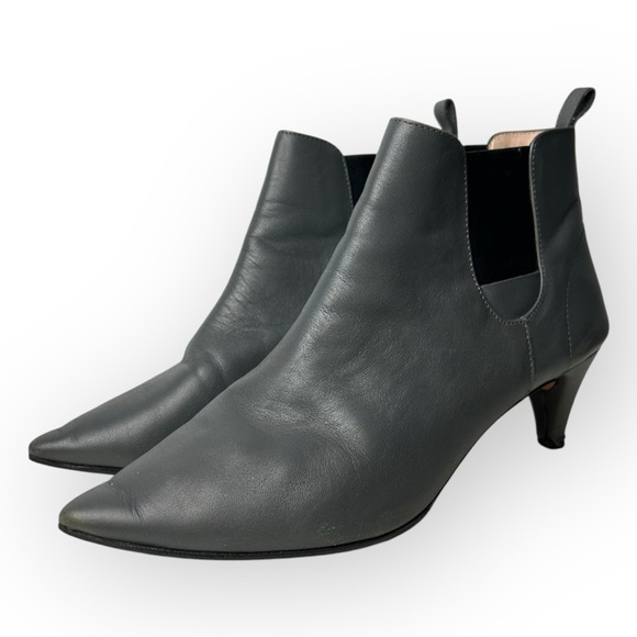 Repetto Grey Leather Chelsea Kitten Heel Ankle Boots 40 - Picture 2 of 12